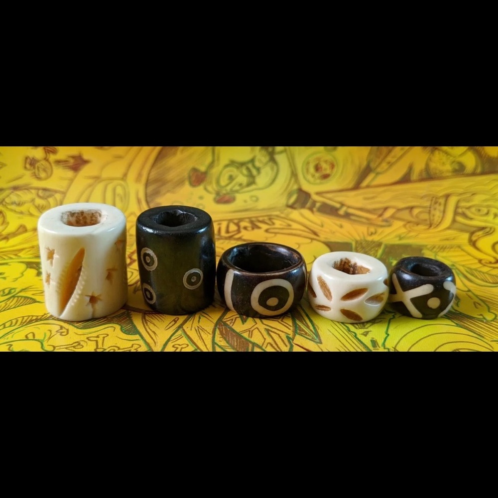 Bone dreadlock beads